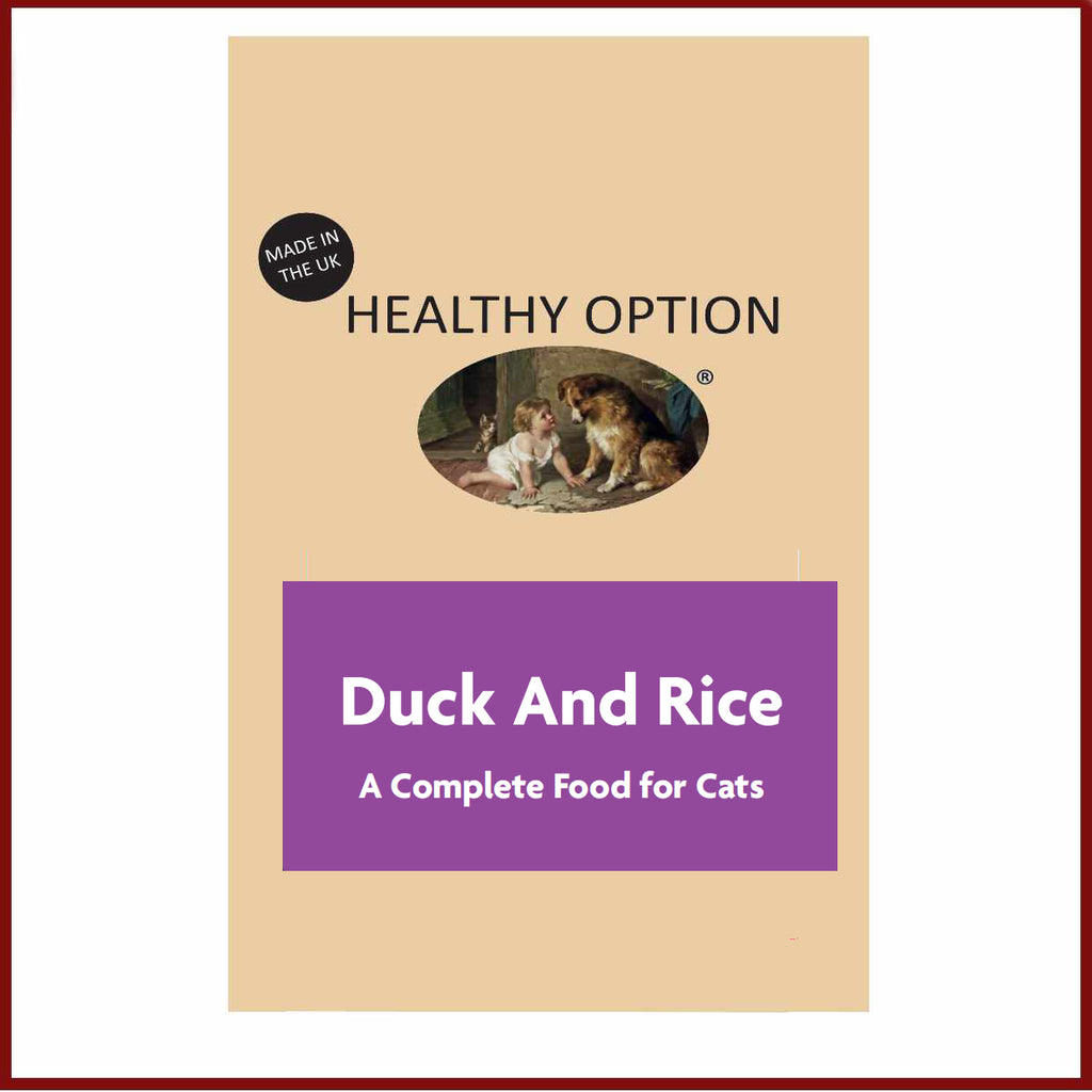 Duck and rice cat food
