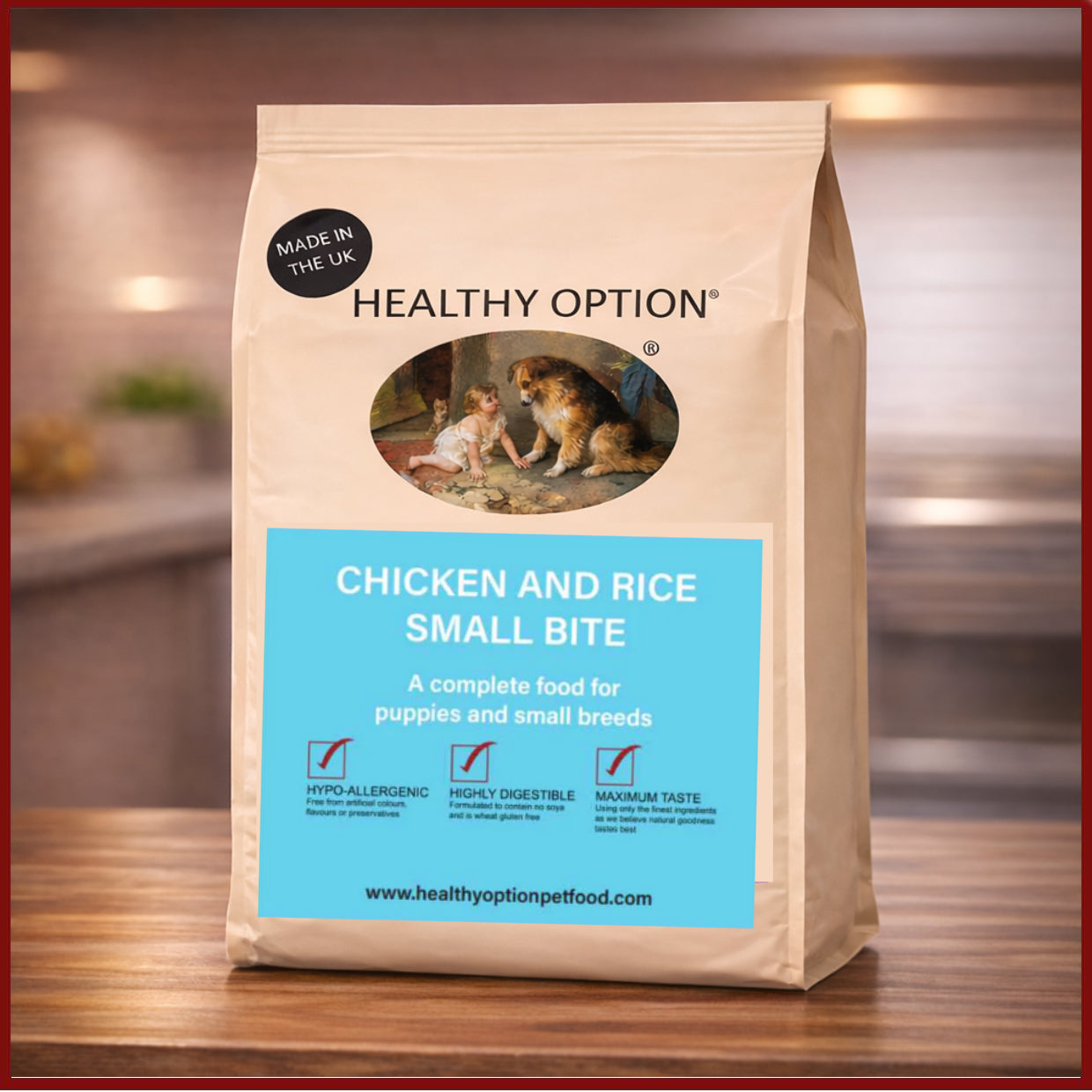 Healthy Option Chicken & Rice Small & Bite Puppy Hypoallergenic Dog Food