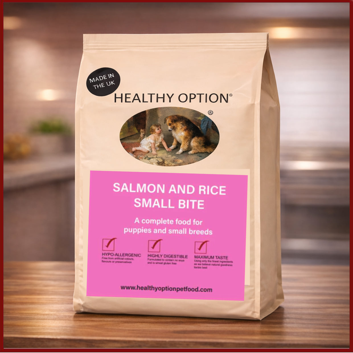 Healthy Option Salmon & Rice Small & Bite Puppy Hypoallergenic Dog Food