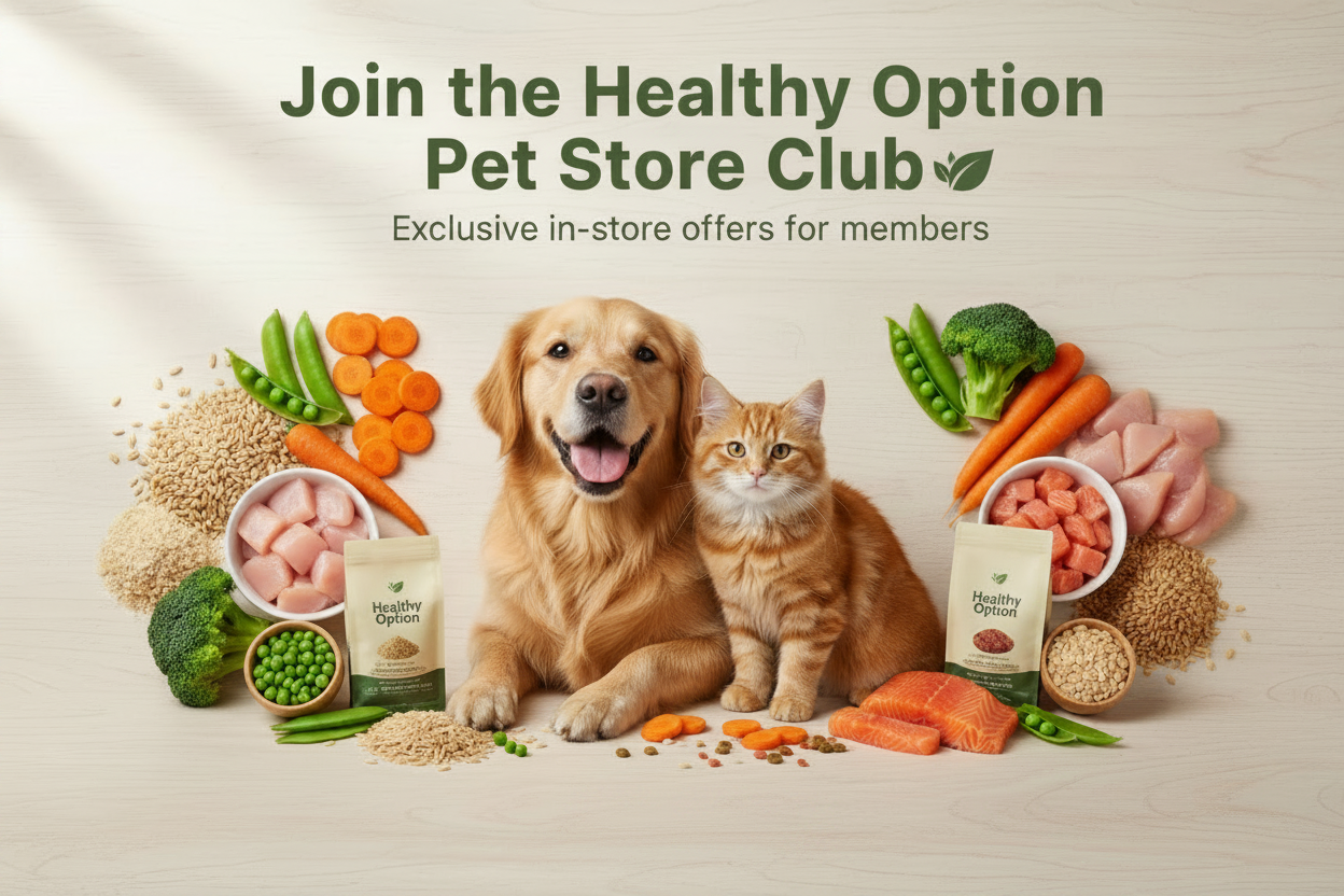 Healthy Option Pet Store Club Facebook Ad