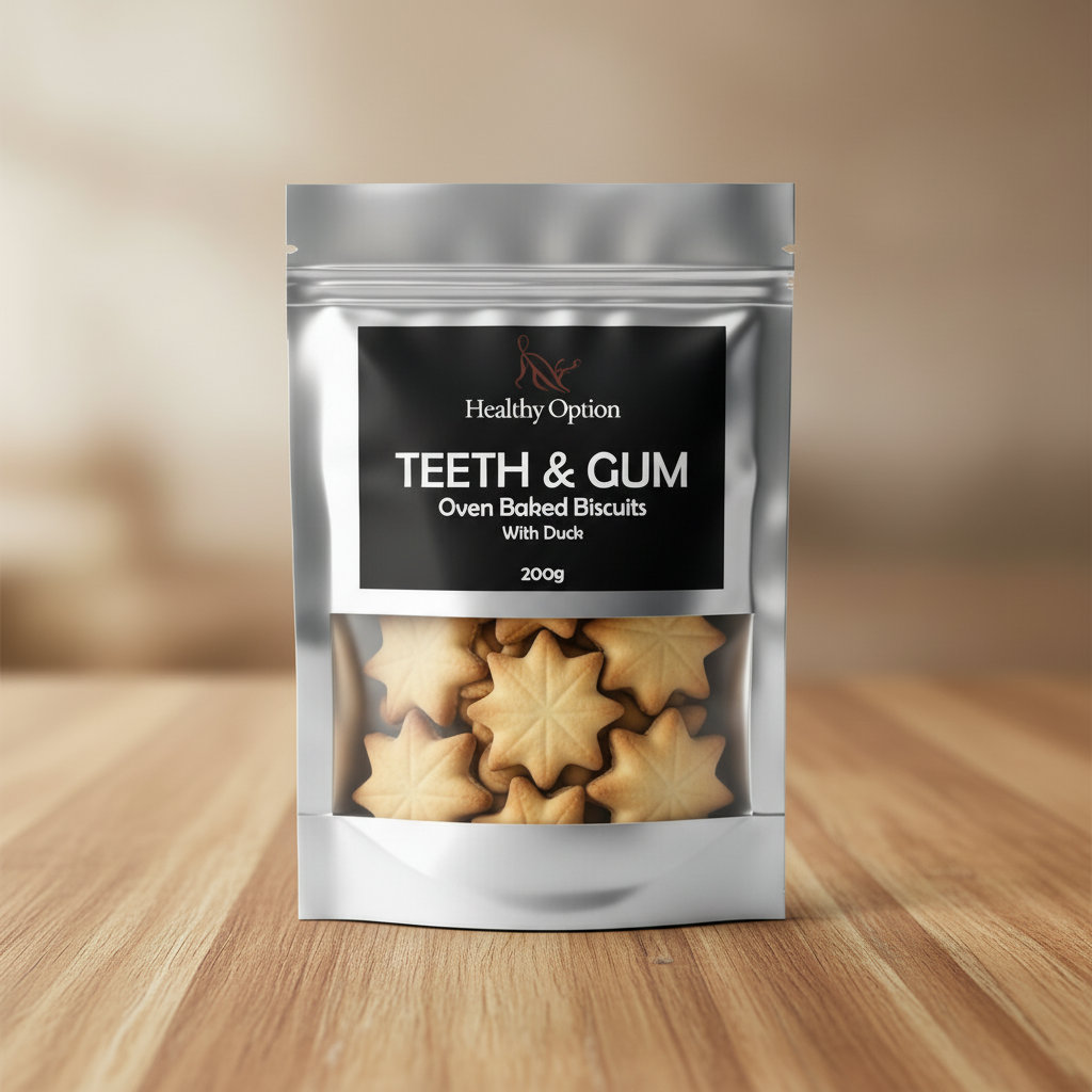 Healthy Option Teeth & Gum - Wooden Background