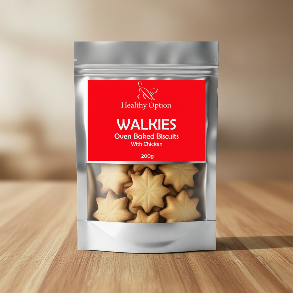 Healthy Option Walkies - Wooden Background