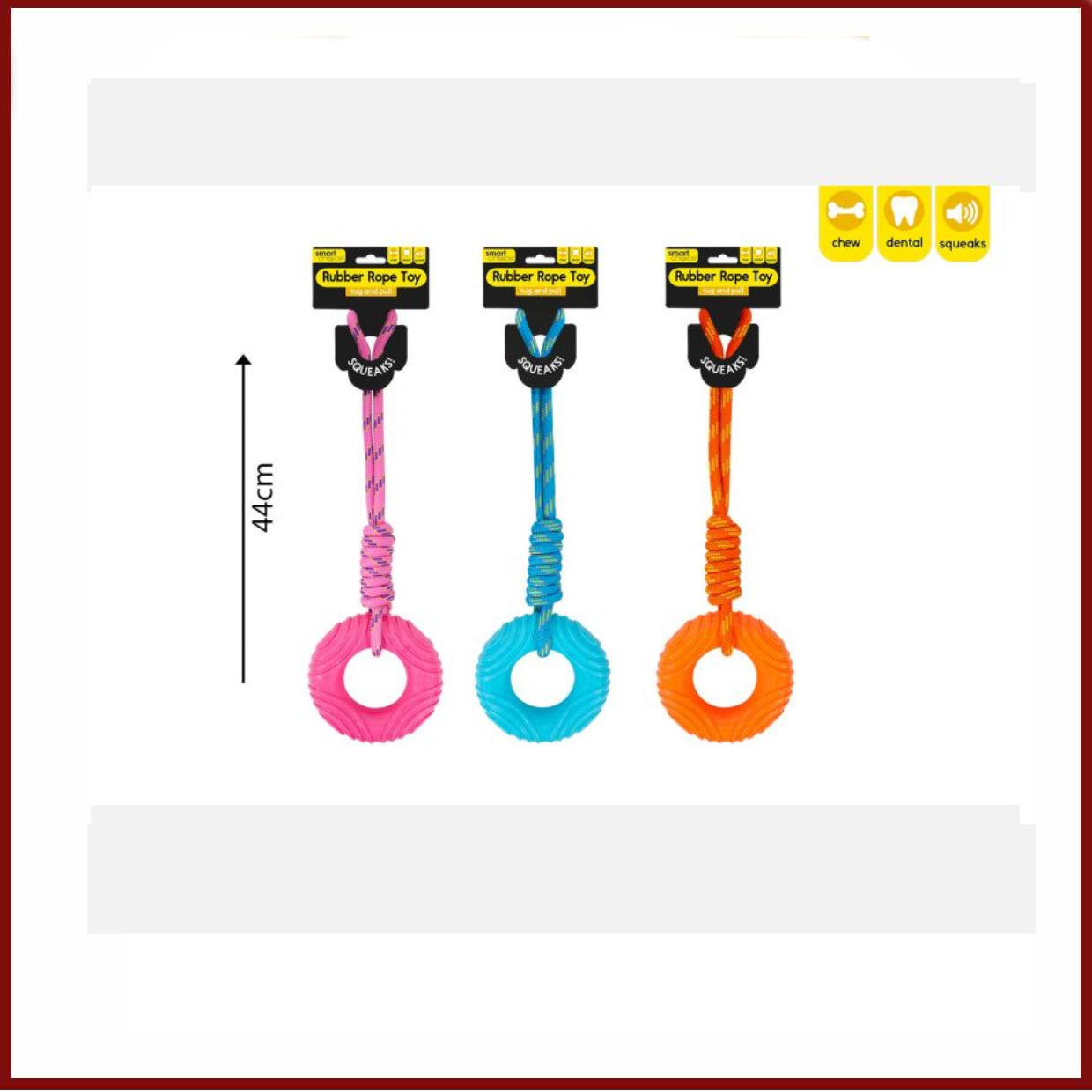 Smart Choice Rubber Ring & Rope Dog Toy SC152