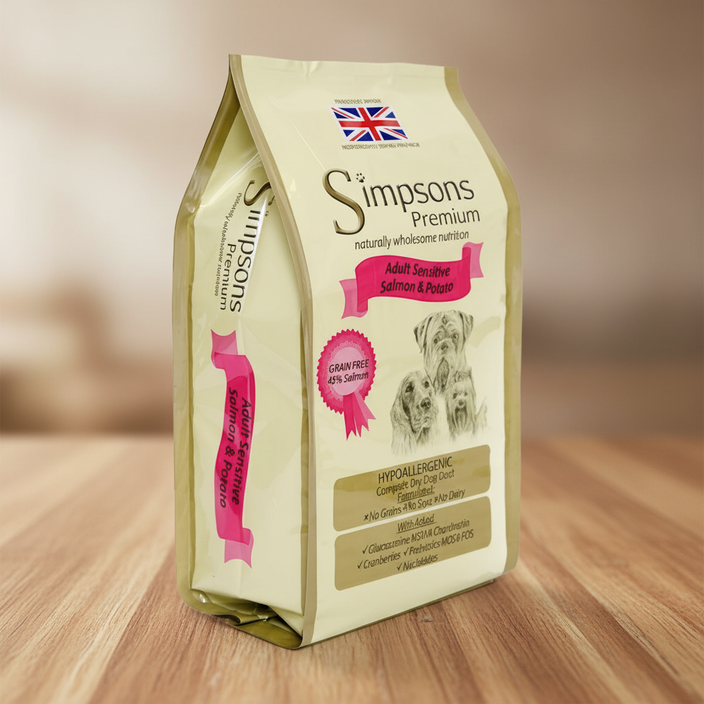 Simpsons Salmon & Potato - Wooden Background