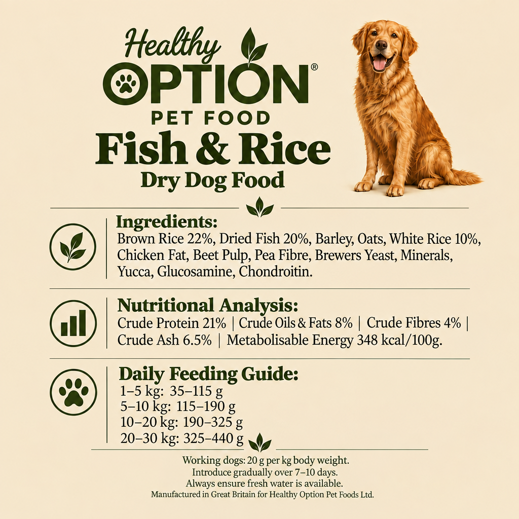 Square Healthy Option Fish and Rice information graphic