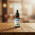 Travel for Nausea on rustic wood with warm bokeh