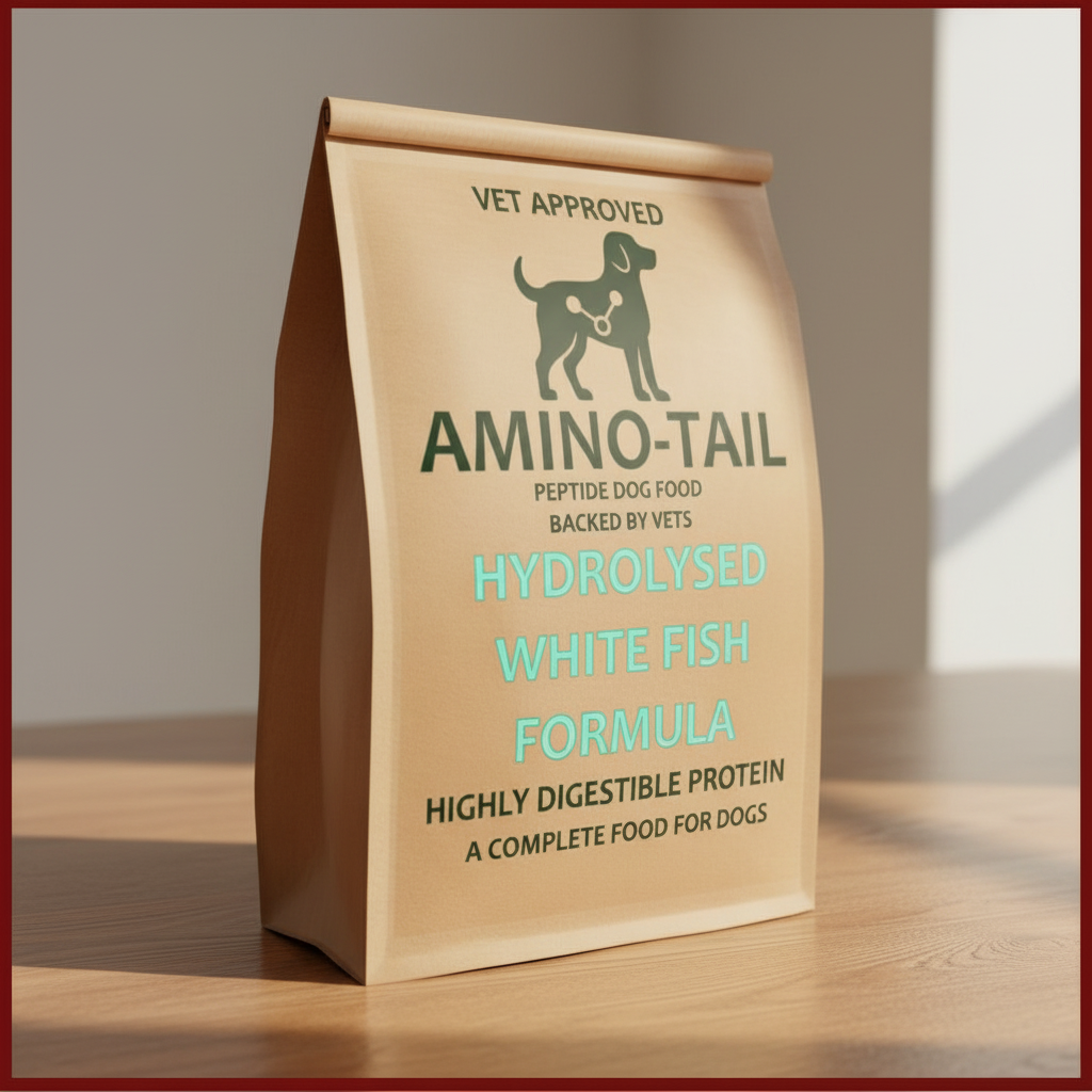 White Fish Formula - Wooden Background